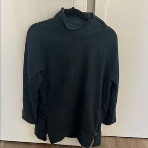 Athleta Black Sweatshirt with Zipper Details